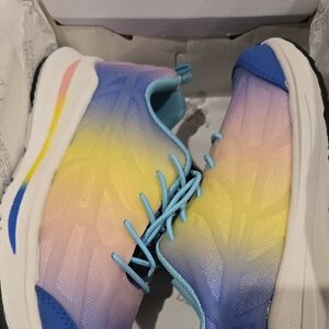 Dream Pairs Blue and Yellow Gradient Kids Sneakers